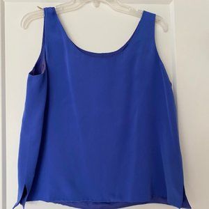 Royal blue silk blouse
